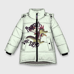 Куртка зимняя для девочки Крокодил панк, цвет: 3D-светло-серый