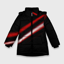 Куртка зимняя для девочки Красная линия, цвет: 3D-черный