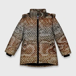 Куртка зимняя для девочки Snake skin, цвет: 3D-черный