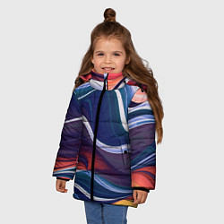 Куртка зимняя для девочки Colored lines, цвет: 3D-черный — фото 2