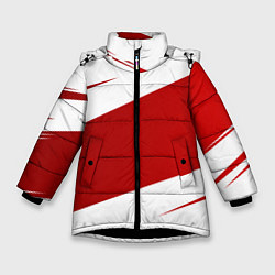 Куртка зимняя для девочки Ломкие линии, цвет: 3D-черный