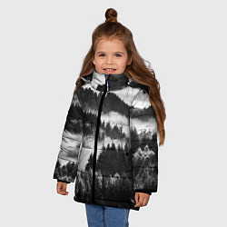 Куртка зимняя для девочки ТУМАННЫЙ ЛЕС МРАЧНЫЙ ЛЕС, цвет: 3D-черный — фото 2