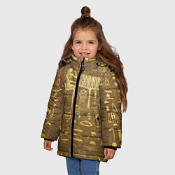 Куртка зимняя для девочки Настенная живопись, цвет: 3D-светло-серый — фото 2