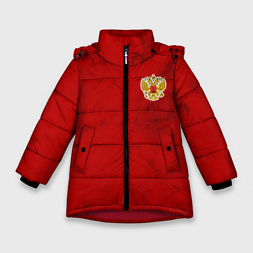 Зимняя куртка для девочки СБОРНАЯ РОССИИ 2021 ФОРМА / 3D-Красный – фото 1
