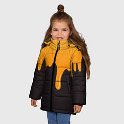 Куртка зимняя для девочки Капающий мёд Dripping Honey, цвет: 3D-черный — фото 2