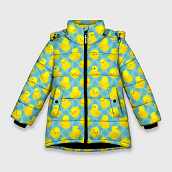 Куртка зимняя для девочки Уточка, цвет: 3D-черный