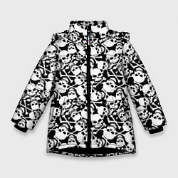 Куртка зимняя для девочки Смерть, цвет: 3D-черный