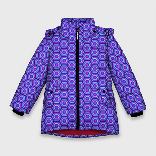 Зимняя куртка для девочки Geometric Background / 3D-Красный – фото 1