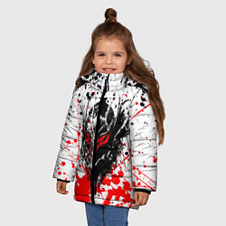 Куртка зимняя для девочки Броня Берсерка, цвет: 3D-красный — фото 2