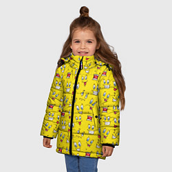 Куртка зимняя для девочки Забавные Лица, цвет: 3D-черный — фото 2