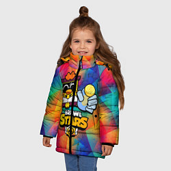 Куртка зимняя для девочки Грифф Griff Brawl Stars, цвет: 3D-черный — фото 2
