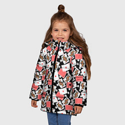 Куртка зимняя для девочки Карты, цвет: 3D-черный — фото 2