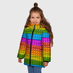 Куртка зимняя для девочки POP it ИГРУШКА АНТИСТРЕСС, цвет: 3D-черный — фото 2