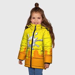 Куртка зимняя для девочки Яичница глазунья, цвет: 3D-черный — фото 2