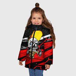 Куртка зимняя для девочки Череп со скейтом, цвет: 3D-черный — фото 2