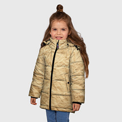 Куртка зимняя для девочки БУМАЖНАЯ ТЕКСТУРА, цвет: 3D-черный — фото 2