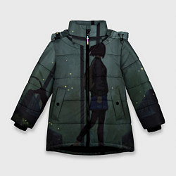 Куртка зимняя для девочки Anime Girl, цвет: 3D-черный