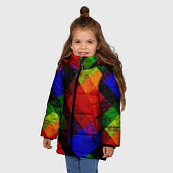 Куртка зимняя для девочки Яркий геометрический узор, цвет: 3D-красный — фото 2