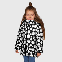 Куртка зимняя для девочки Черно-белый горох, цвет: 3D-светло-серый — фото 2