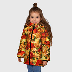 Куртка зимняя для девочки Пицца с грибами, цвет: 3D-черный — фото 2