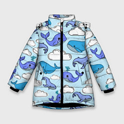 Зимняя куртка для девочки Небесные киты цвет