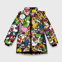 Куртка зимняя для девочки Mario ALLSTARS, цвет: 3D-черный