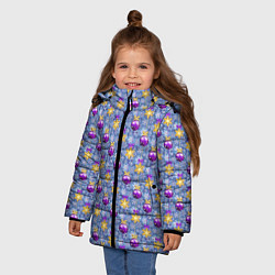 Куртка зимняя для девочки Новогодние Ёлочные Украшения, цвет: 3D-черный — фото 2
