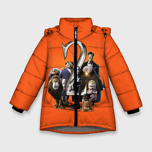 Зимняя куртка для девочки Семейка Аддамс 2 / 3D-Светло-серый – фото 1