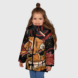 Куртка зимняя для девочки Хеллоуинская тыква-хання, цвет: 3D-черный — фото 2