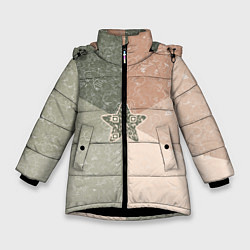 Куртка зимняя для девочки Звезда на фоне АПВ 6 1 2, цвет: 3D-черный