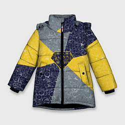 Куртка зимняя для девочки Брюлик на фоне АПВ 6 3 2 5, цвет: 3D-черный
