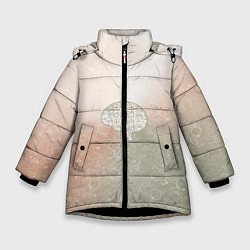 Куртка зимняя для девочки Мозг на фоне АПВ 7 1 22, цвет: 3D-черный