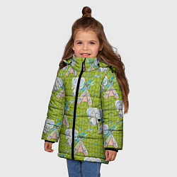 Куртка зимняя для девочки Слоник и вигвам, цвет: 3D-черный — фото 2