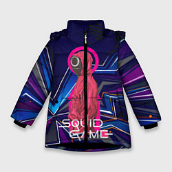 Куртка зимняя для девочки Игра в кальмара: Абстракция, цвет: 3D-черный