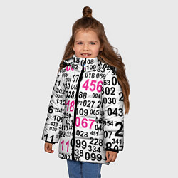 Куртка зимняя для девочки Игра в кальмара: номера игроков, цвет: 3D-черный — фото 2