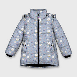 Куртка зимняя для девочки Сладости и десерты, цвет: 3D-черный