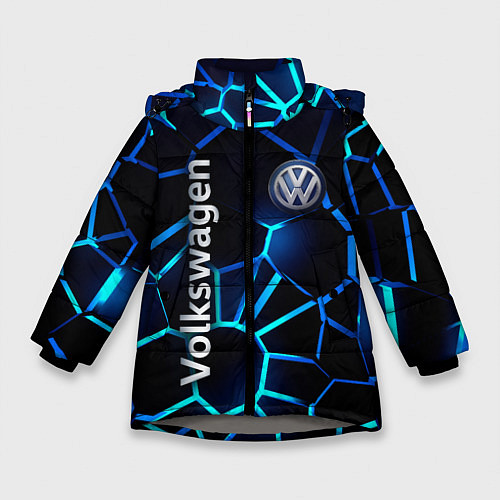Зимняя куртка для девочки Фольксваген 3D плиты / 3D-Светло-серый – фото 1