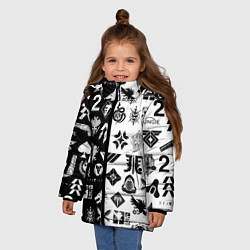 Куртка зимняя для девочки DESTINY LOGOBOMBING ЧЁРНО БЕЛОЕ, цвет: 3D-светло-серый — фото 2