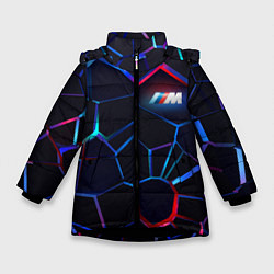 Куртка зимняя для девочки BMW SPORT 3D плиты, цвет: 3D-черный