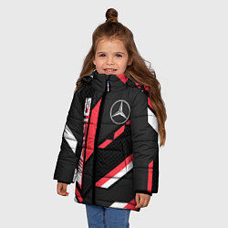 Куртка зимняя для девочки MERCEDES-BENZ AMG GEOMETRY STRIPES RED, цвет: 3D-красный — фото 2