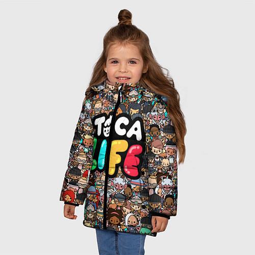 Зимняя куртка для девочки Toca Life / 3D-Светло-серый – фото 3
