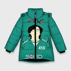 Куртка зимняя для девочки Игра в кальмара Coн Ки ХyH, цвет: 3D-черный