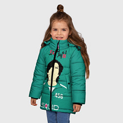 Куртка зимняя для девочки Игра в кальмара Coн Ки ХyH, цвет: 3D-черный — фото 2
