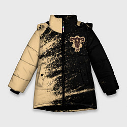 Куртка зимняя для девочки Black clover bull, цвет: 3D-черный