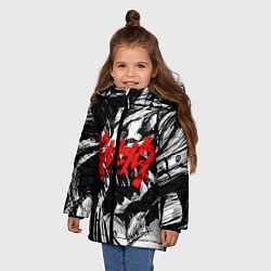 Куртка зимняя для девочки БЕРСЕРК РИСУНОК BERSERK, цвет: 3D-черный — фото 2