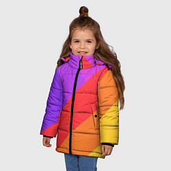 Куртка зимняя для девочки РАДУЖНАЯ ГЕОМЕТРИЯ RAINBOW GEOMETRY, цвет: 3D-черный — фото 2