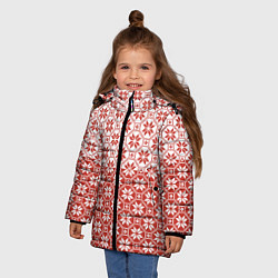 Куртка зимняя для девочки Алатырь Славянский Символ, цвет: 3D-красный — фото 2
