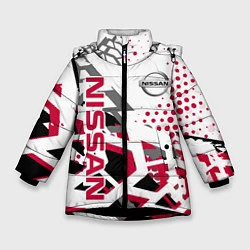 Куртка зимняя для девочки Nissan Ниссан, цвет: 3D-черный