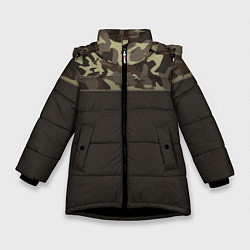 Куртка зимняя для девочки Камуфляж 3 0, цвет: 3D-черный