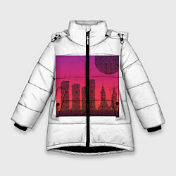 Куртка зимняя для девочки QR-Town, цвет: 3D-черный